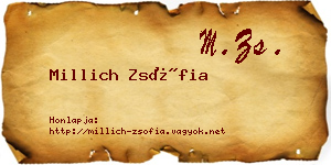 Millich Zsófia névjegykártya
